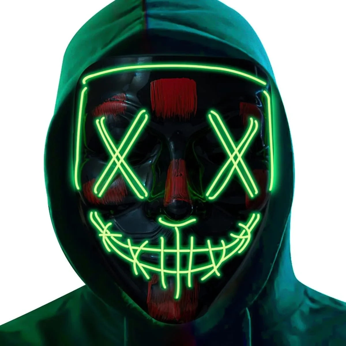 LED Light-Up Scary Halloween Mask for Cosplay & Parties