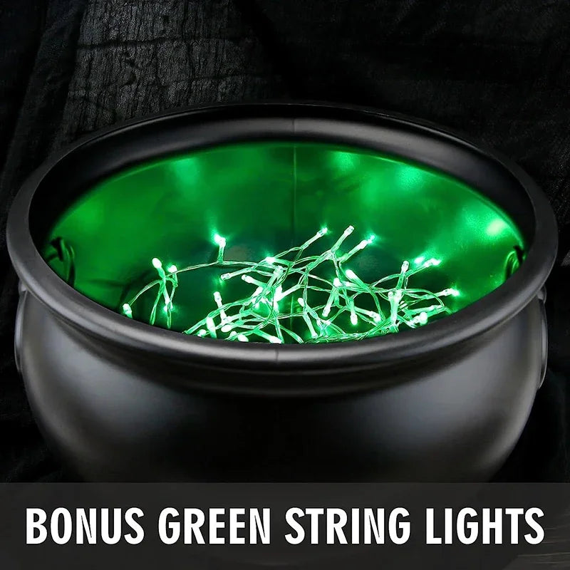 Halloween Witch's Cauldron with Tripod & Lights Candy Bucket Outdoor Party Decor