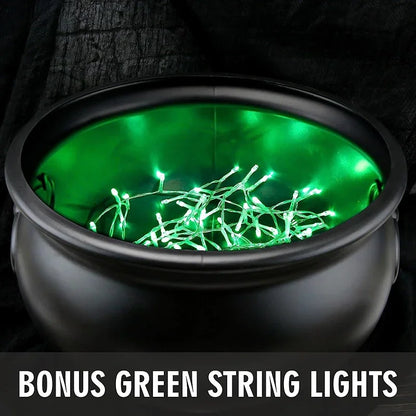 Halloween Witch's Cauldron with Tripod & Lights Candy Bucket Outdoor Party Decor