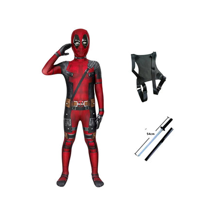 Deadpool 3 Kids Costume – Full Bodysuit Cosplay for Halloween