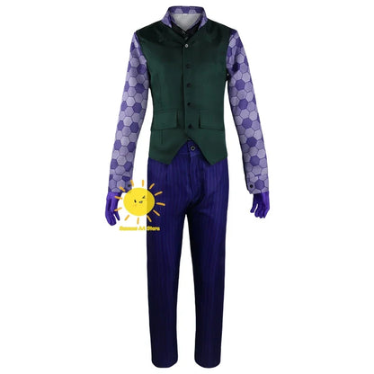 BEAST KINGDOM Movie Joker Cosplay, Purple Suit & Green Wig, Halloween Party Costume,