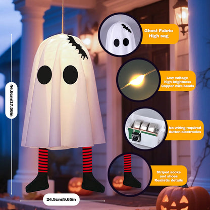 Glowing White Ghost with Fairy Lights 50cm Halloween Outdoor Party Decoration