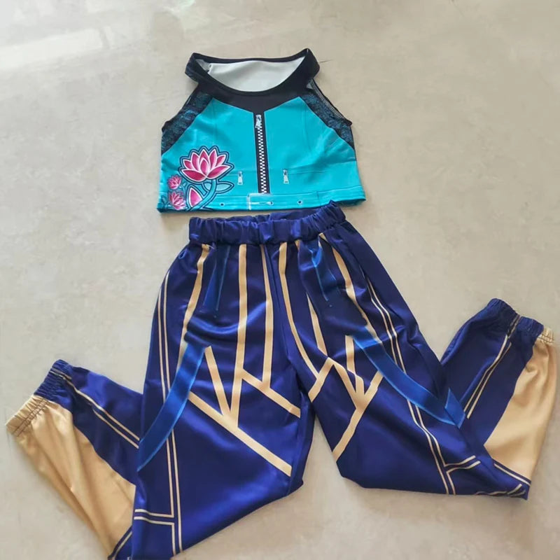 Anime KPop Demon Cosplay Costume – Zoey Wig & Daggers Set for Halloween