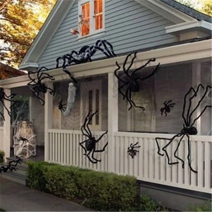 Giant Spider & Huge Web Halloween Decoration for Indoor & Outdoor Haunted Props
