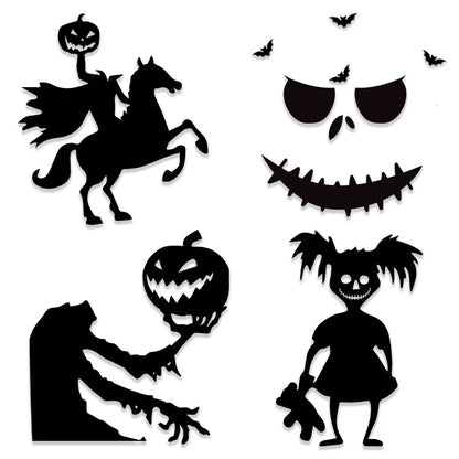 Halloween decoration room door stickers window decor skeleton hand pumpkin DIY devil witch hat glass window stickers ghost