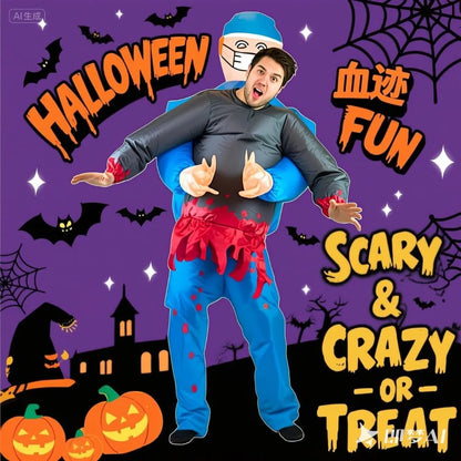 Halloween Inflatable Horror Surgeon Costume – Bleeding Ghost Hug Prop