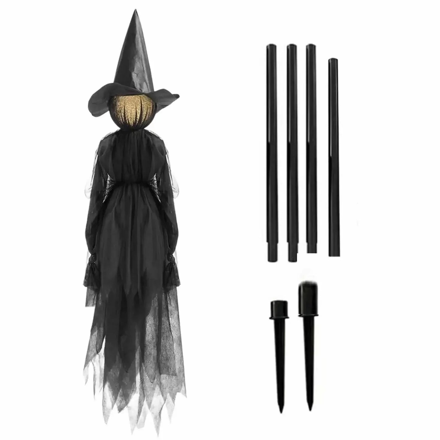 Halloween Colorful Glow 3 Hand-Holding Witches Sound-Activated Light-Up Decoration