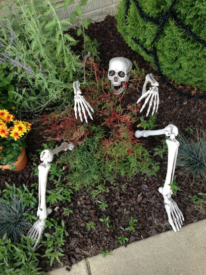 Halloween Skeleton Stakes with Realistic Skull, Hands & Arms for Yard & Party