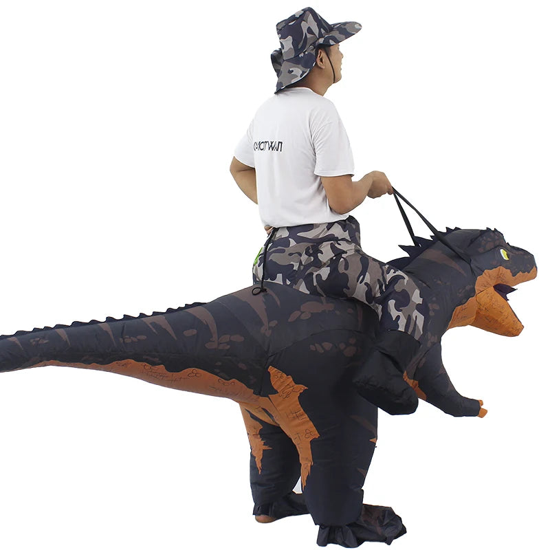 Inflatable Dinosaur Ride-On Costume – Halloween Party Cosplay for Adults