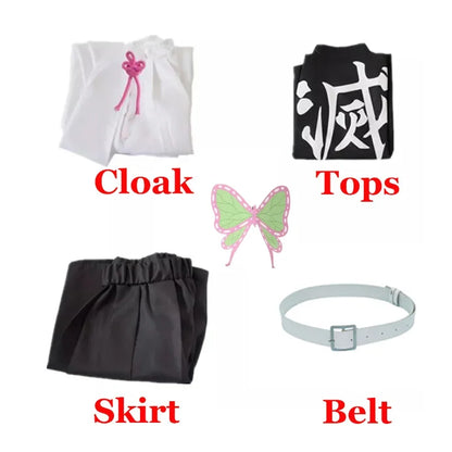 Demon Slayer Kanao Tsuyuri Cosplay Costume, Halloween Party Outfit with Wig