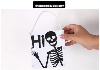 Felt Halloween Trick-or-Treat Bag with Spooky Pumpkin & Ghost Design