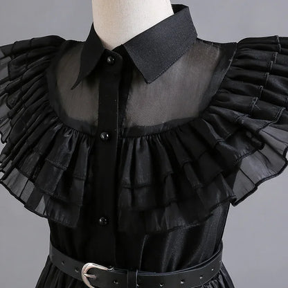 Purim Girls Wednesday Cosplay Dress Halloween Costume & Casual Summer Outfit