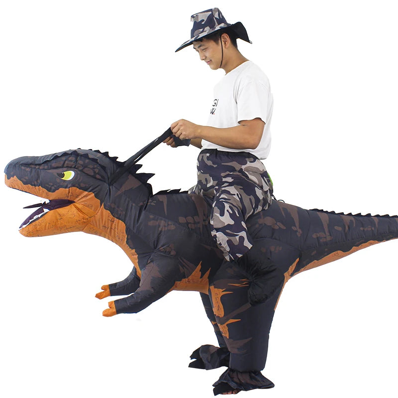 Inflatable Dinosaur Ride-On Costume – Halloween Party Cosplay for Adults