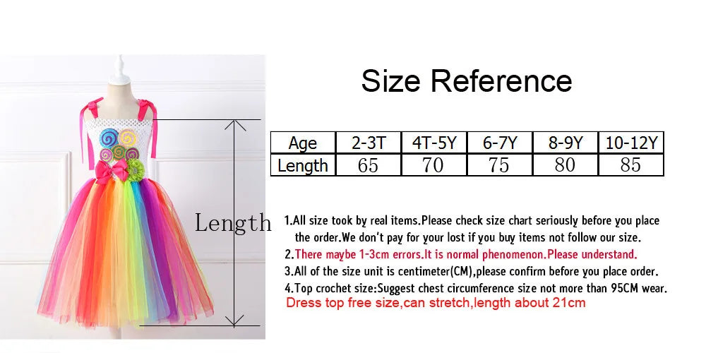 Candy Princess Halloween Dress with Headband & Candy Scepter, Sweet Party Costume