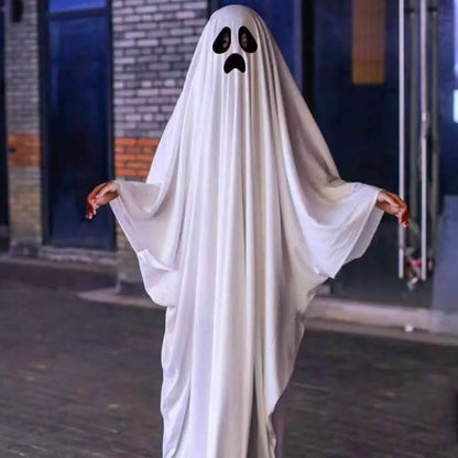 Halloween Horror White Ghost Cosplay Costume for Adults & Kids Masquerade Party