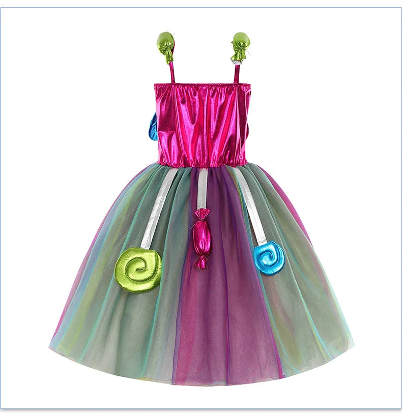 Candy Princess Halloween Dress with Headband & Candy Scepter, Sweet Party Costume