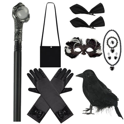 Girls Maleficent Cosplay Costume, Handmade Woven Tulle Dress, Luxury Halloween Gown