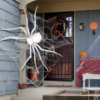 Big Plush White Giant Spider Halloween Horror Party Prop Outdoor Decoration