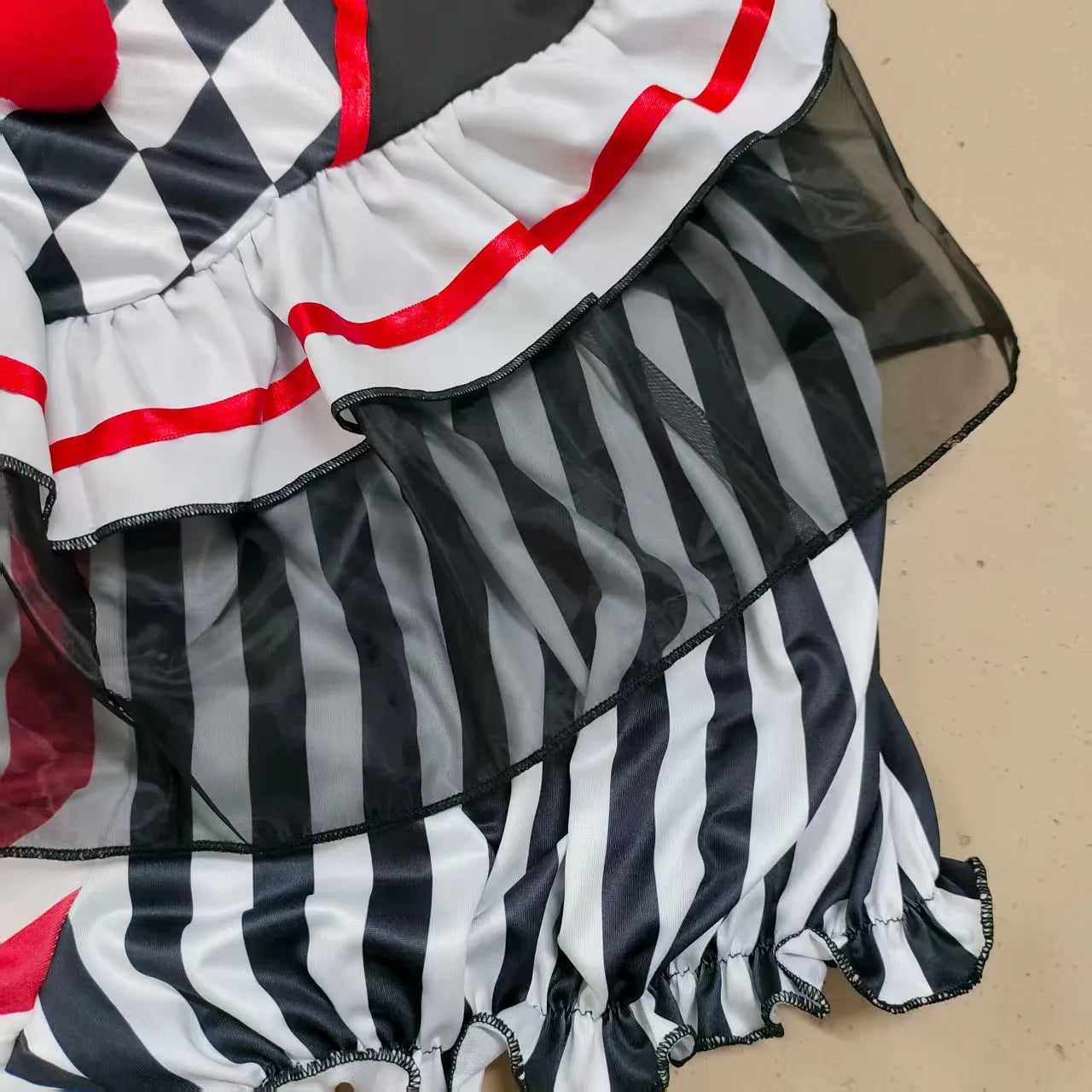 Women’s Clown Cosplay Costume, Halloween Circus Outfit, Stage Performance Dress