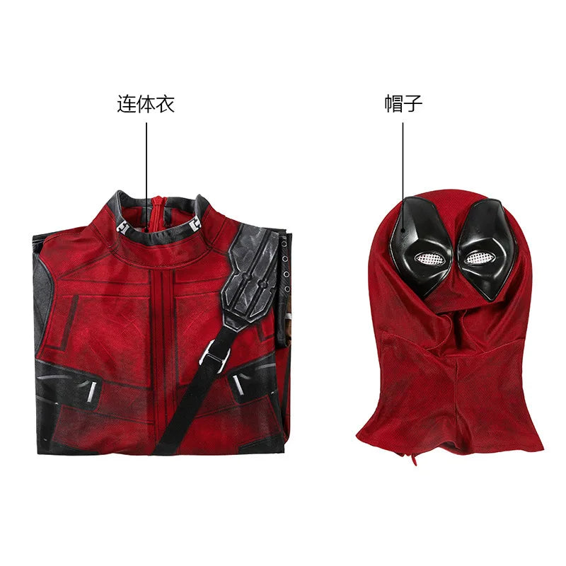 Deadpool 3 Kids Costume – Full Bodysuit Cosplay for Halloween