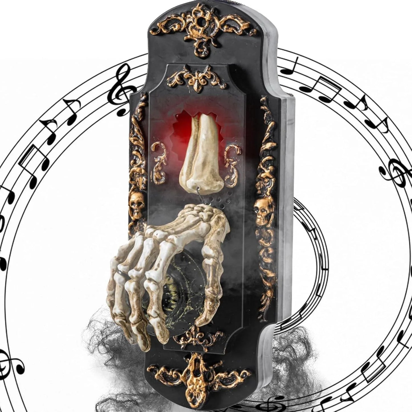 1/2PCS Halloween One-Eyed Doorbell Prop with Glowing Eyeball & Spider