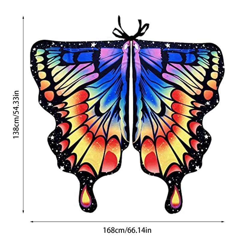 Women's Stage Dance Butterfly Wings Cape, Adult Cosplay Party Accessory