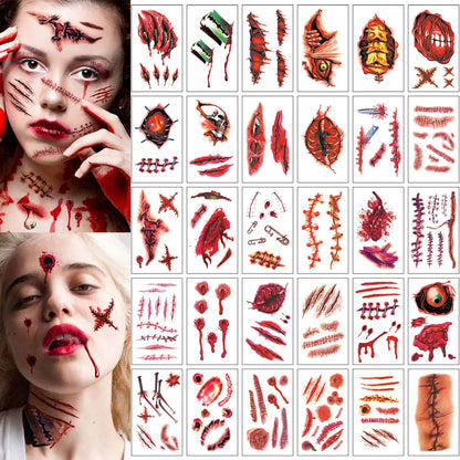 Bleeding Wound Tattoo Stickers (30pcs)