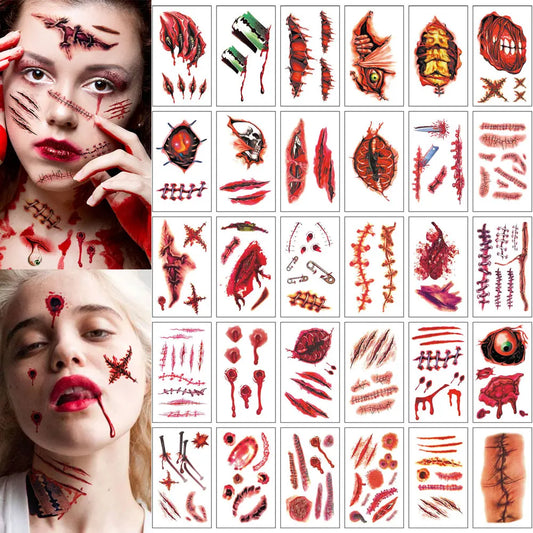 Bleeding Wound Tattoo Stickers (30pcs)