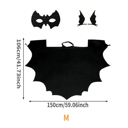 Halloween Bat Costume for Adults – Wing Cape, Eye Mask & Hair Clips