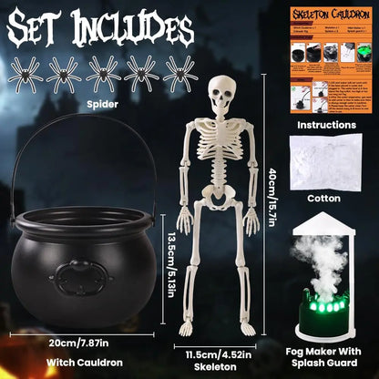 Witch Cauldron Set with Levitation Potion Bottle & Atomizer Halloween Decoration