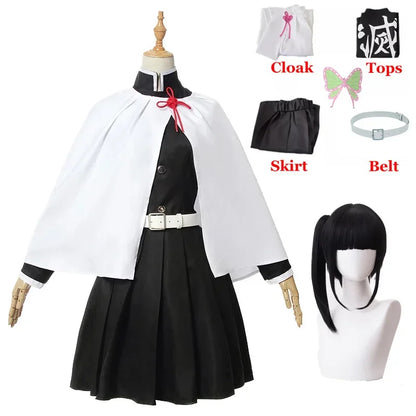 Demon Slayer Kanao Tsuyuri Cosplay Costume, Halloween Party Outfit with Wig