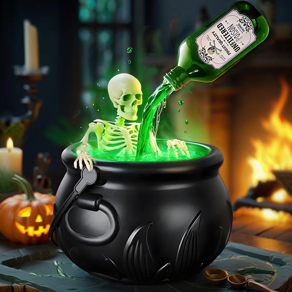 Halloween Witch Cauldron with Fog Maker Scary Prop for Party & Home Decor