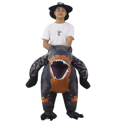 Inflatable Dinosaur Ride-On Costume – Halloween Party Cosplay for Adults
