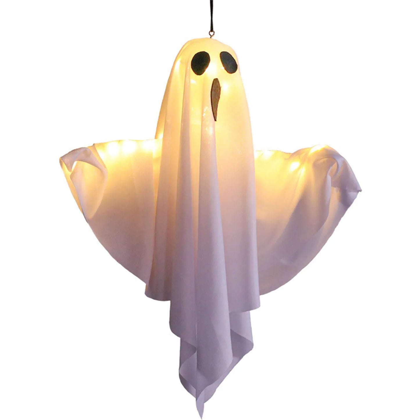 Halloween Light-Up Hanging Ghost Decorations for Tree, Window & Wall (50x40cm)