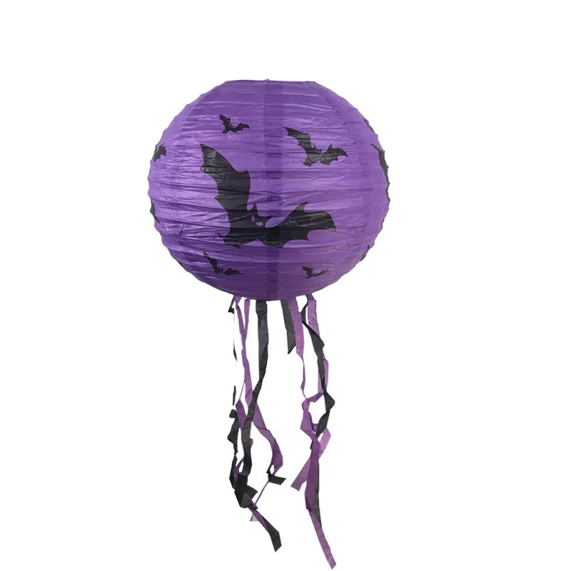 Halloween Paper Lantern Pumpkin  Spider Bat Skeleton Hanging Pendant Horror Props Party Decoration Outdoor Home