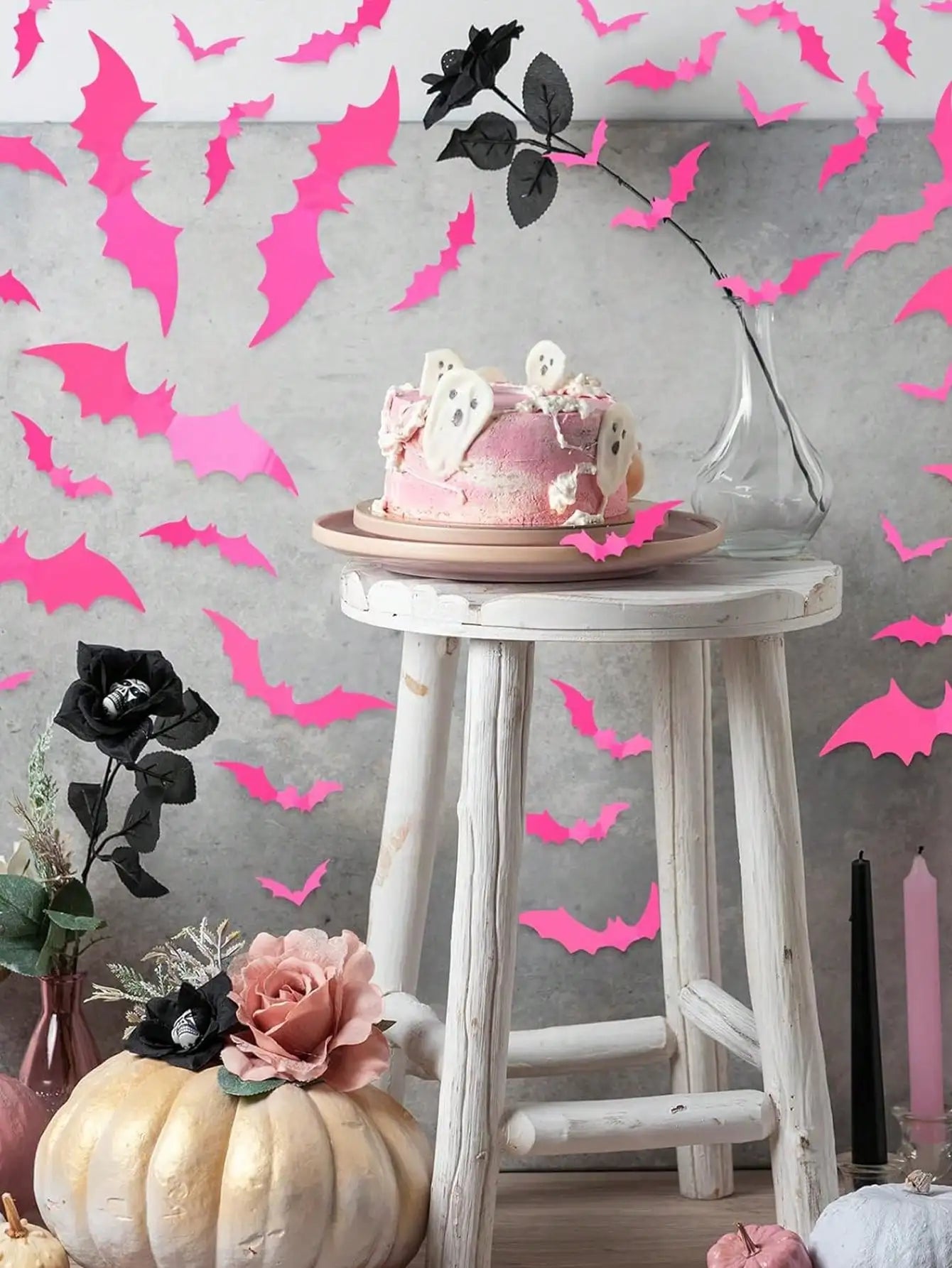 Glow-in-the-Dark Bat Wall Stickers – 16PCS Waterproof Halloween Decor