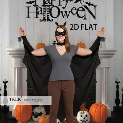 Halloween Bat Costume for Adults – Wing Cape, Eye Mask & Hair Clips