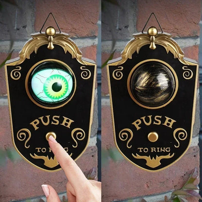 1/2PCS Halloween One-Eyed Doorbell Prop with Glowing Eyeball & Spider