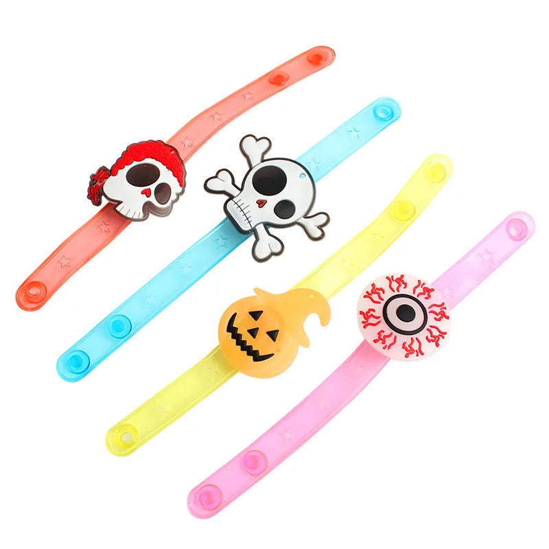 10/20PCS Cute Glowing Halloween Rings & Bracelets for Kids Party Decoration