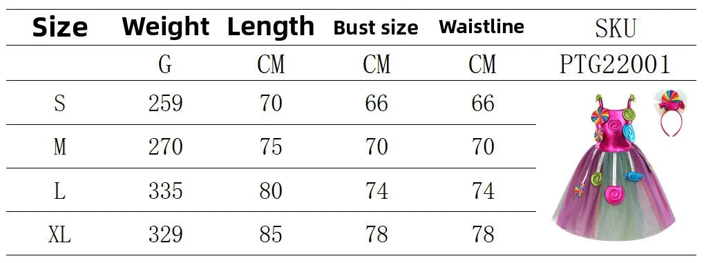 Candy Princess Halloween Dress with Headband & Candy Scepter, Sweet Party Costume