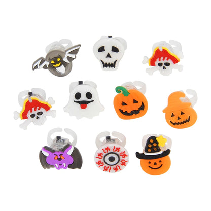 10/20PCS Cute Glowing Halloween Rings & Bracelets for Kids Party Decoration