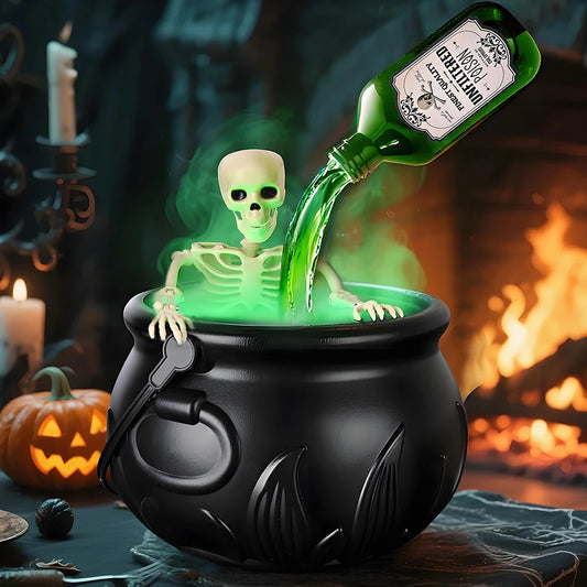 Halloween Witch Cauldron with Fog Maker Scary Prop for Party & Home Decor