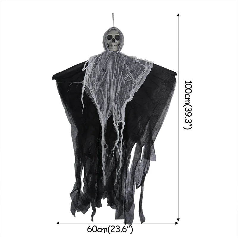 Halloween Skull Gauze Hanging Ghost Pendant Haunted House Bar Decoration Prop
