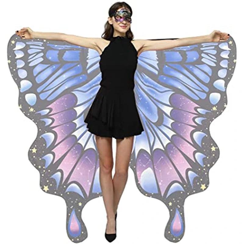Women's Stage Dance Butterfly Wings Cape, Adult Cosplay Party Accessory