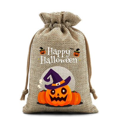 2025 New Halloween Drawstring Burlap Bag, Candy Chocolate Jewelry Gift Bag, DIY Wedding