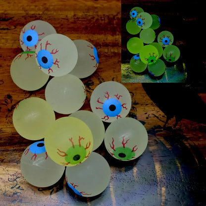 Glow-in-the-Dark Eyeball Bouncy Balls 32MM Halloween Scary Toys (5/10/20pcs)