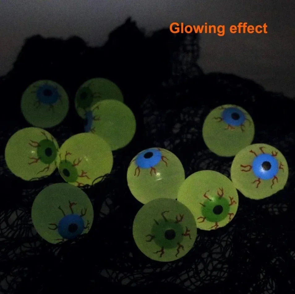 Glow-in-the-Dark Eyeball Bouncy Balls 32MM Halloween Scary Toys (5/10/20pcs)