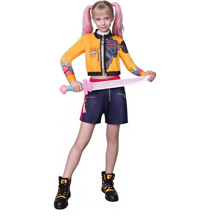 Anime KPop Demon Cosplay Costume – Zoey Wig & Daggers Set for Halloween