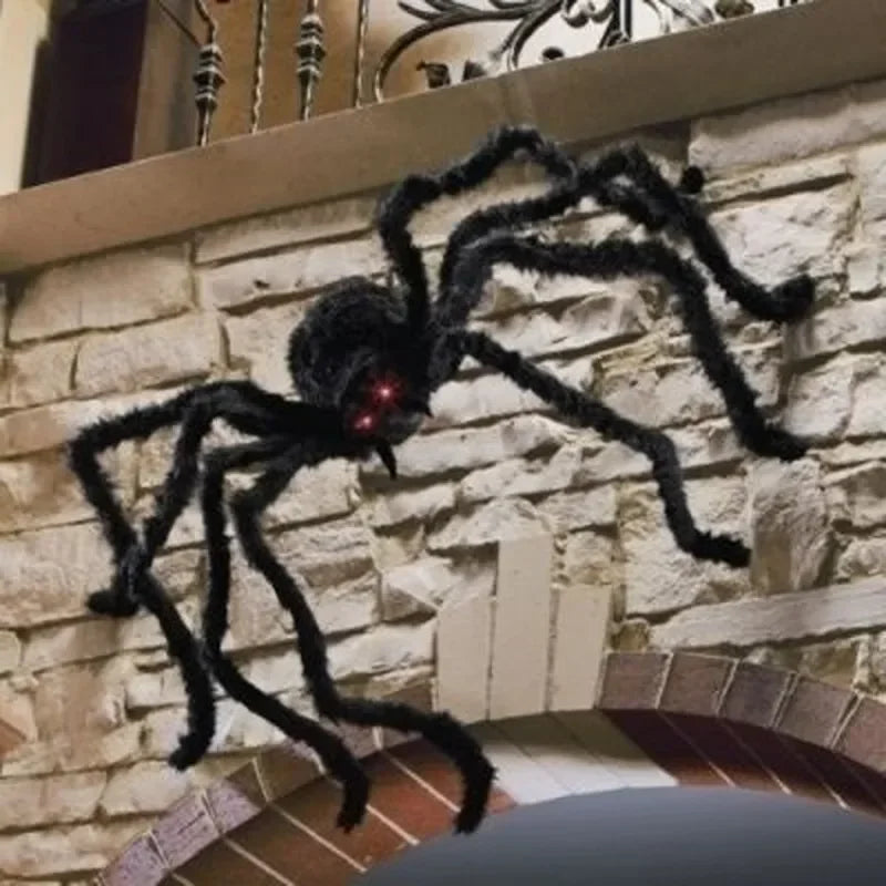 Giant Black Spider Halloween Decoration (30-200cm) for Haunted House & Party