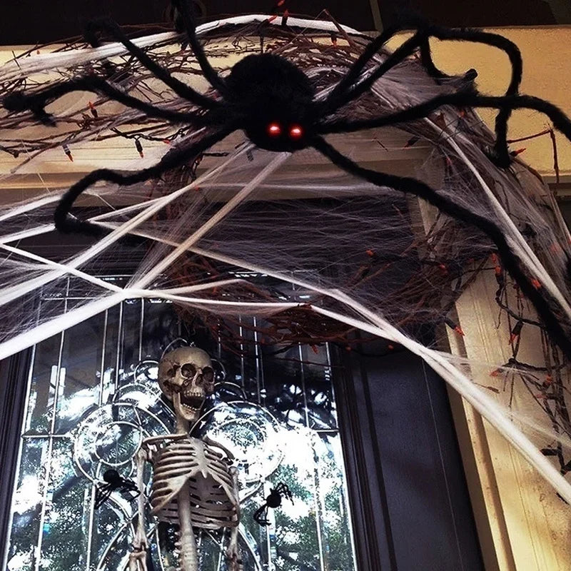 Giant Black Spider Halloween Decoration (30-200cm) for Haunted House & Party